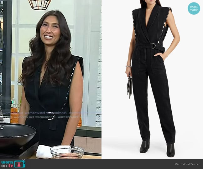 Iro Bilae Embellished Denim Jumpsuit worn by Maxine Sharf on Today
