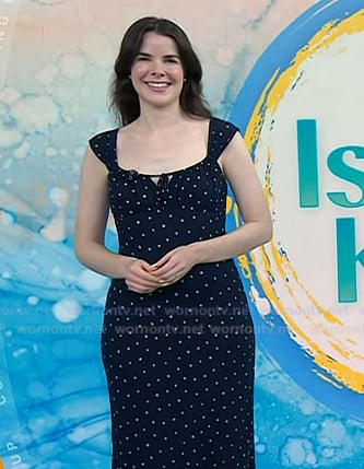 Isabel Klee’s navy polka dot dress on Today