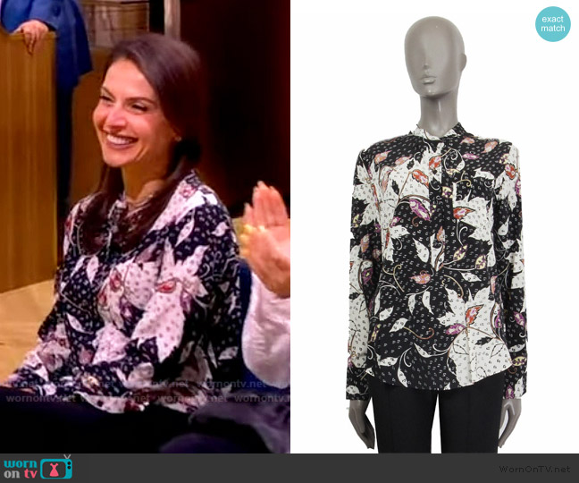 Isabel Marant Floral Silk Blouse worn by Bianna Golodryga on The View