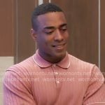 Isaiah’s pink rib knit polo shirt on General Hospital