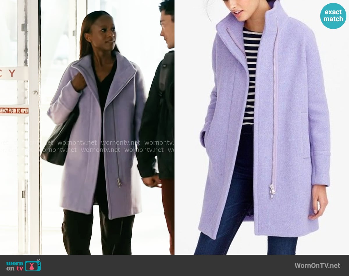 J. Crew City Coat in Hyacinth worn by Naomi Howard (Ashlei Sharpe Chestnut) on Chicago Med