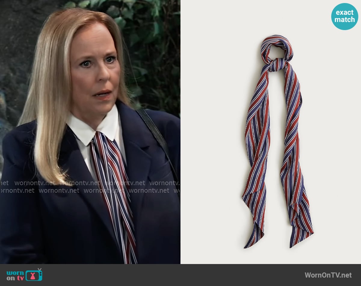 J. Crew Printed silk scarf worn by Laura Collins (Genie Francis) on General Hospital