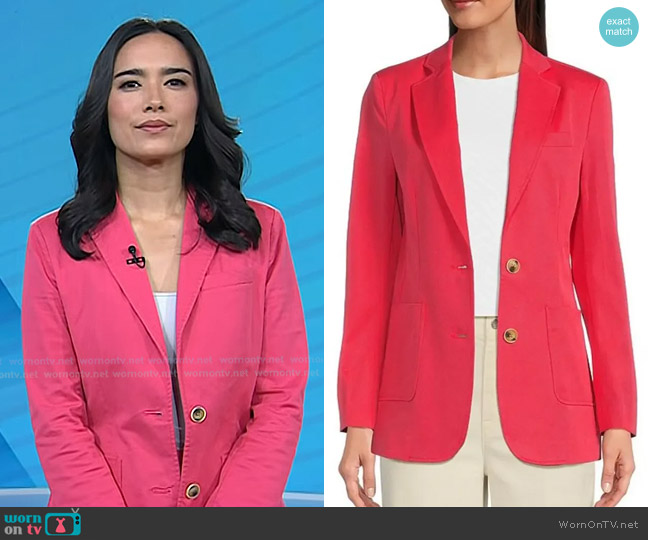 J. McLaughlin Vesta Linen Twill Blazer worn by Emilie Ikeda on Today
