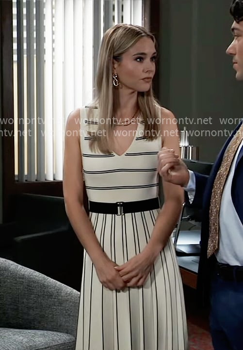 Jacinda’s striped dress on General Hospital