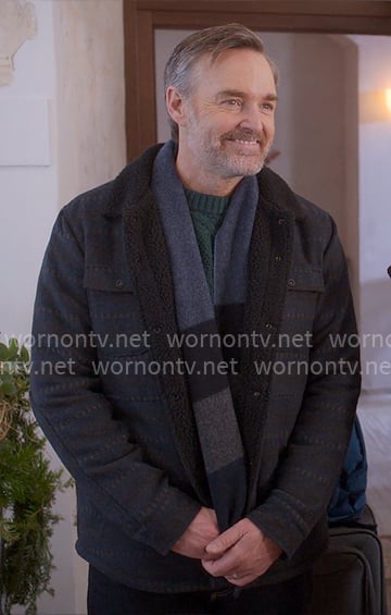 Jack’s blue printed jacket on The Four Seasons