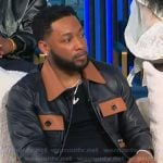 Jacob Latimore's black leather jacket on Tamron Hall Show