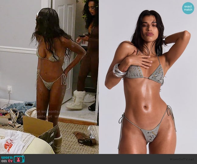 Jaded London Xtal Studded Bikini Top worn by Ciara Miller on Summer House