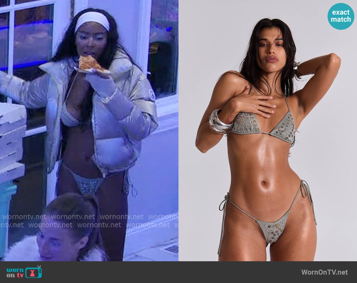 Jaded London Xtal Studded Bikini Top worn by Ciara Miller on Summer House