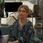 Jan’s blue printed top on Beyond the Gates