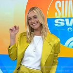 Jasmine Snow’s yellow satin blazer and shorts on Today