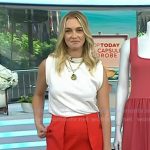Jasmine Snow’s red asymmetric skirt on Today