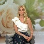 Jasmine Snow’s white ruffle top and black floral cargo pants on Today