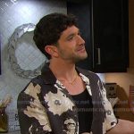 Javi’s black floral shrot sleeve shirt on Days of our Lives