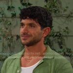 Javi’s green pointelle knit shirt on Days of our Lives