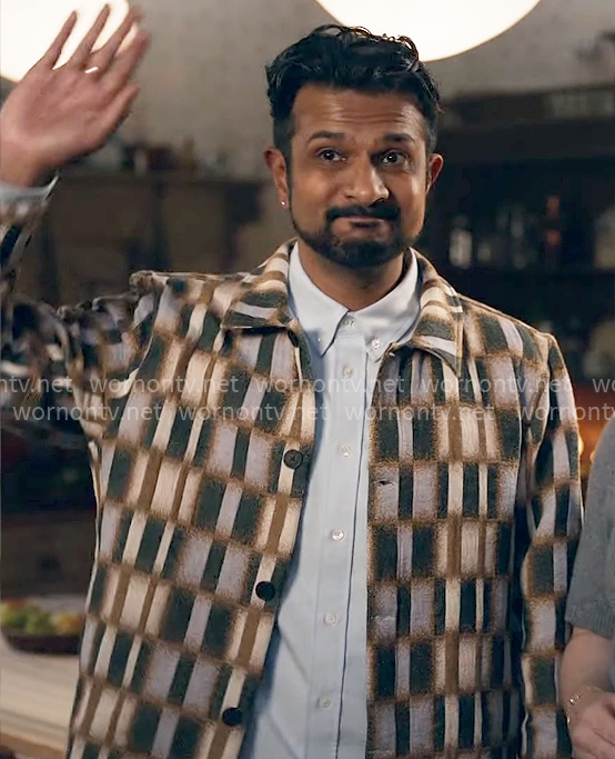 Jay’s patterned jacket on Ghosts