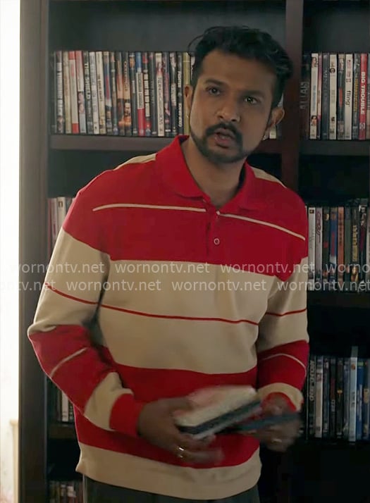 Jay’s red striped pullover on Ghosts