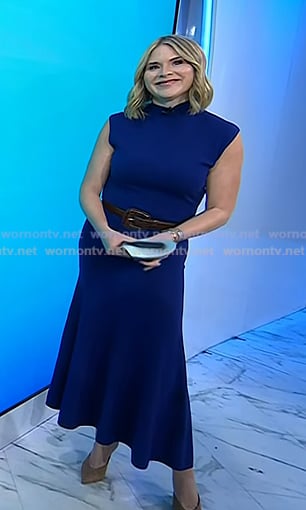 Jenna’s blue mock neck maxi dress on Today