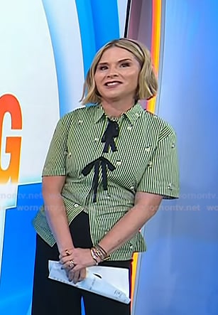 Jenna’s green striped short sleeve shirt on Today