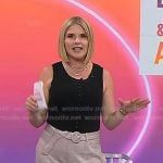 Jenna’s pink plaid belted wide leg pants on Today