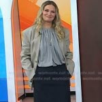 Jennifer Nettles’s grey cutout blazer and naxy maxi skirt on Today