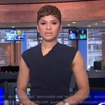 Jericka's cross front knit dress on CBS Evening News