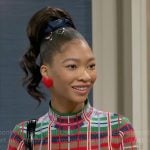 Jessica’s plaid top and skirt set on Beyond the Gates
