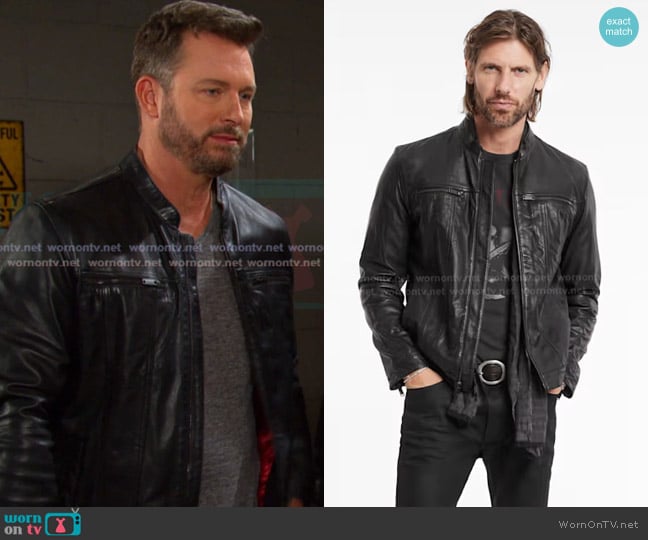John Varvatos Brando Band Collar Leather worn by Brady Black (Eric Martsolf) on Days of our Lives