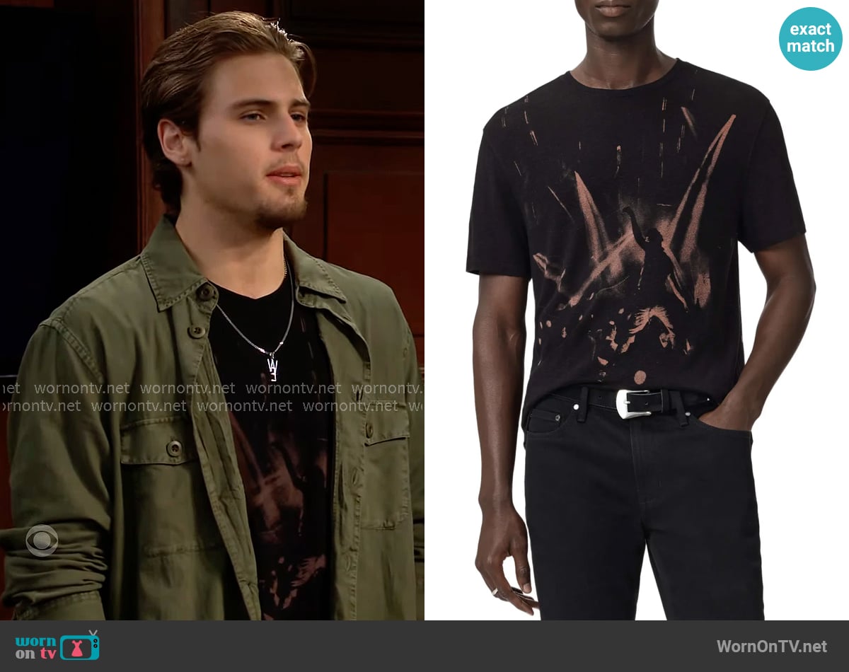 John Varvatos Disco Lights Graphic T-Shirt worn by Will Spencer (Crew Morrow) on The Bold and the Beautiful