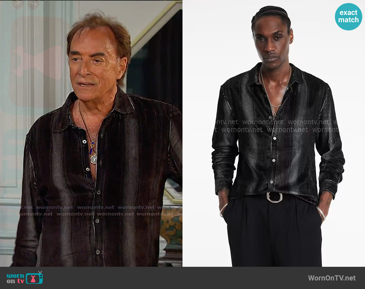 John Varvatos Kinney Shirt worn by Tony DiMera (Thaao Penghlis) on Days of our Lives