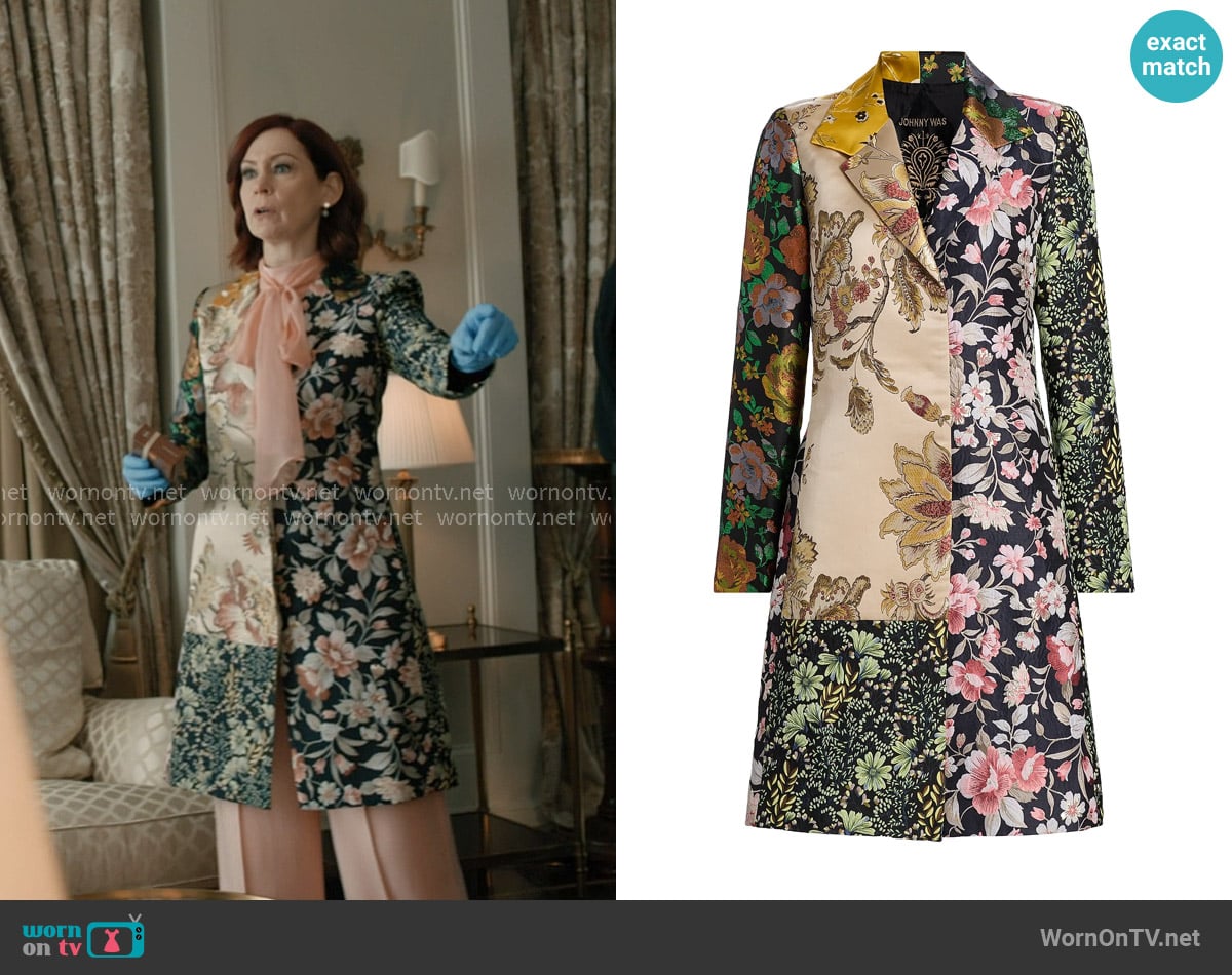 Johnny Was Limited Edition Floral Jacquard Coat worn by Elsbeth Tascioni (Carrie Preston) on Elsbeth
