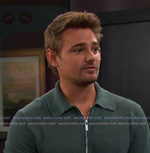 Johnny’s green half-zip polo on Days of our Lives