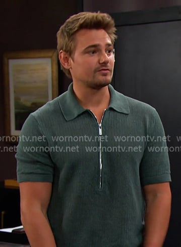Johnny’s green half-zip polo on Days of our Lives