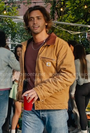 John’s beige zip jacket on Off Campus