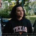 John’s black Texas print hoodie on Off Campus