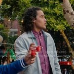 John’s ligh blue denim zip jacket on Off Campus