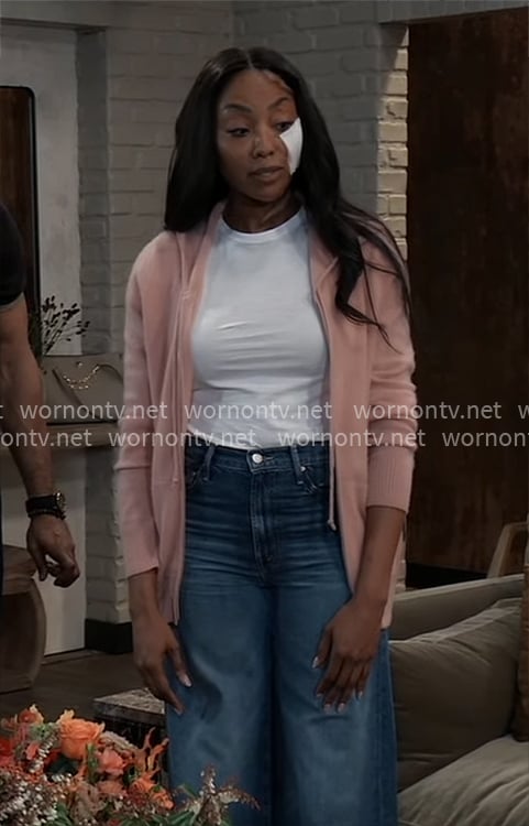 Jordan’s pink zip hoodie on General Hospital
