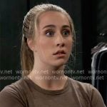 Josslyn’s brown t-shirt on General Hospital