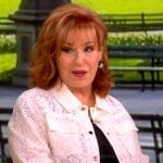 Joy's white floral lace jacket on The View