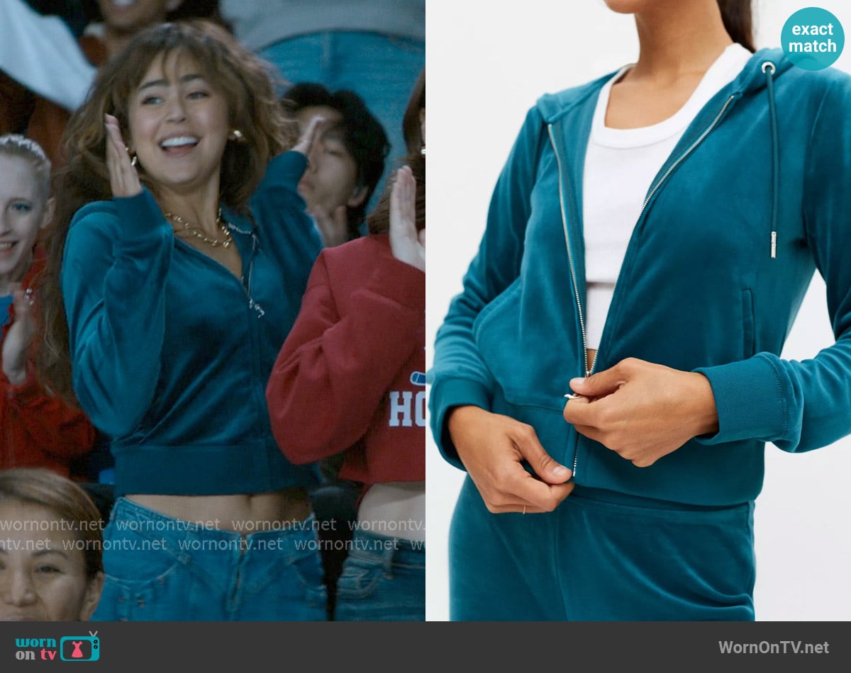 Juicy Couture Velour Zip Up Jacket worn by Allie Hayes (Mika Abdalla) on Off Campus