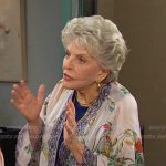 Julie’s white floral print jacket on Days of our Lives