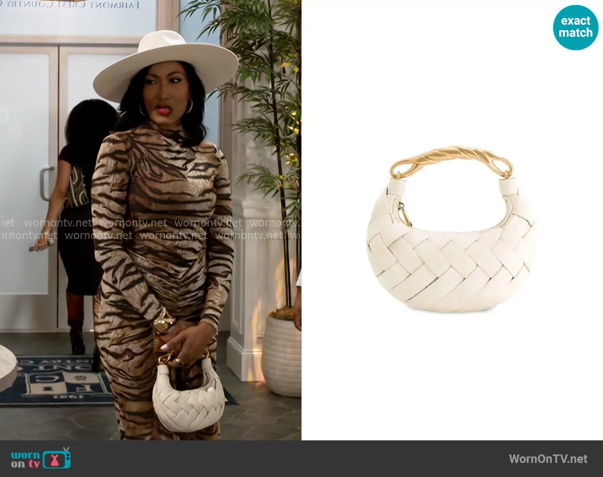 JW Pei Orla Weave Handbag worn by Dana 'Leslie' Thomas (Trisha Mann-Grant) on Beyond the Gates