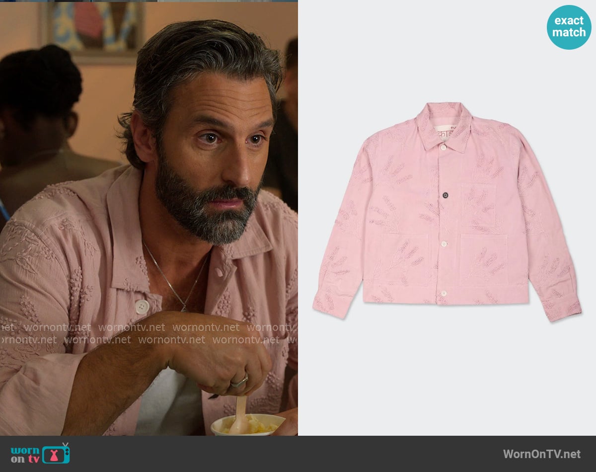 Kardo Craft Collection Bodhi Jacket in Fondant Pink worn by Claude (Marco Calvani) on The Four Seasons