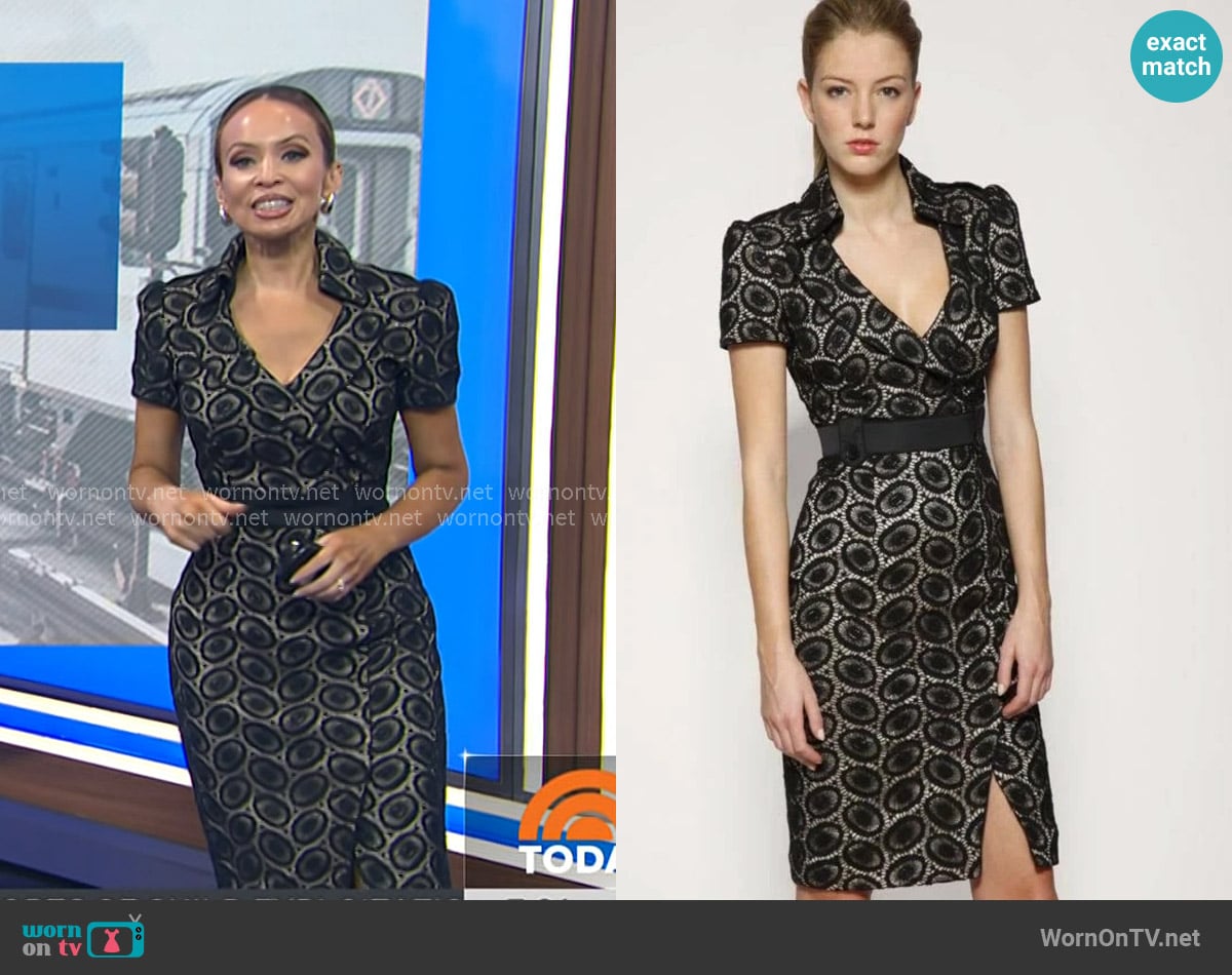 Karen Millen Lace Pencil Dress worn by Adelle Caballero on Today
