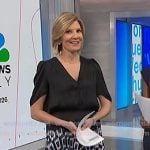 Kate’s black gathered top and geometric print skirt on NBC News Daily