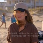 Kate's brown shirt and striped beach shorts on The Four Seasons