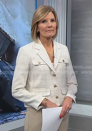 Kate’s ivory tweed blazer on NBC News Daily