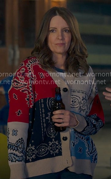 Kate’s patchwork cardigan on The Four Seasons