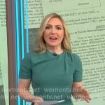 Katrina Kaufman's green twist neck dress on CBS Mornings