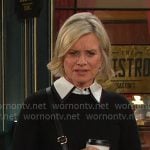 Kayla's black ruffle cuff sweater on Days of our Lives