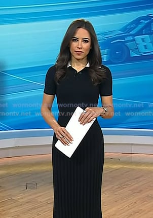 Kaylee’s black contrast collar polo dress on Today